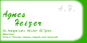 agnes heizer business card